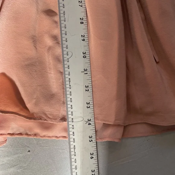 All Saints Alia Ruffle Silk Dress Nude Pink Size M
